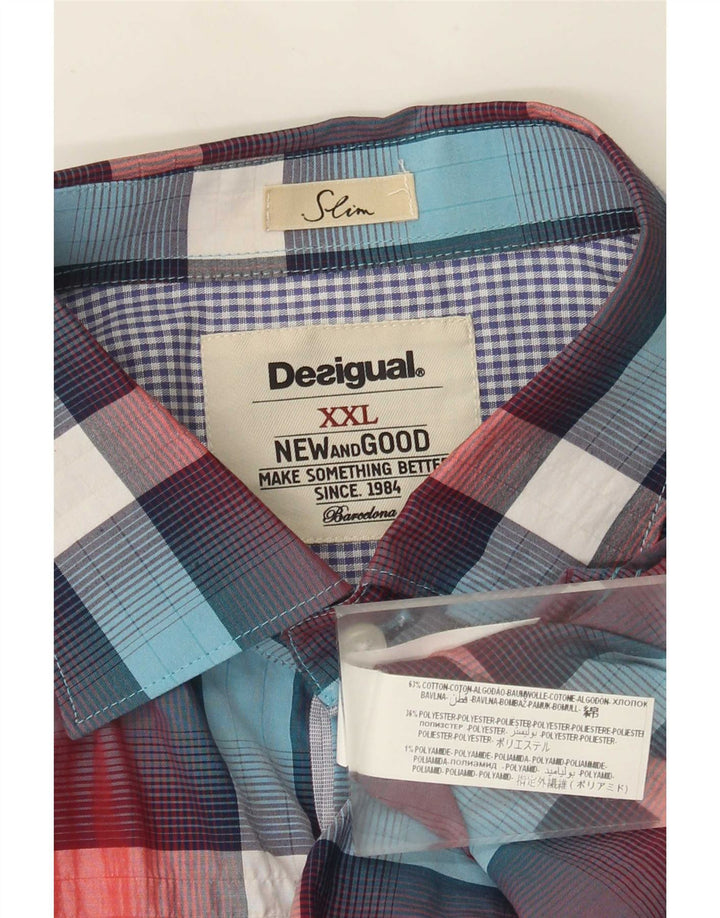 Desigual muška tanka košulja 2XL šareni karirani pamuk