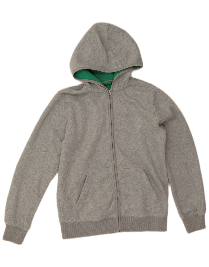 Benetton jakna od flisa s kapuljačom za dječake 13-14 godina 3XL sivi poliester