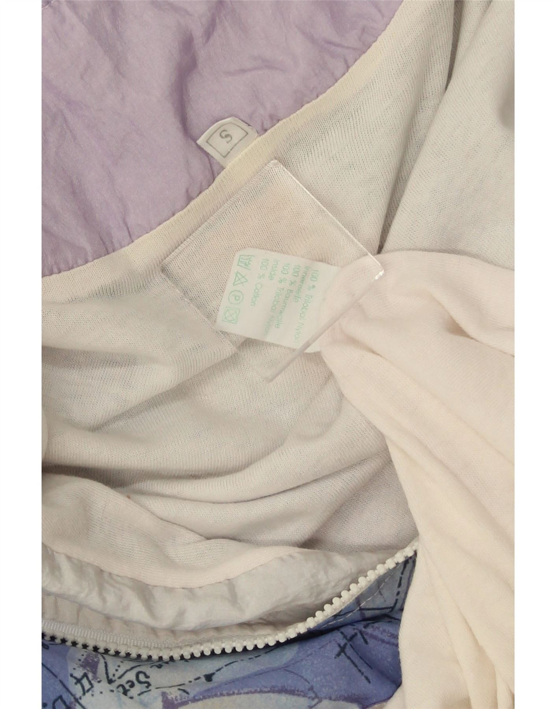 VINTAGE ženska gornja jakna trenirke UK 10 Mala bijela