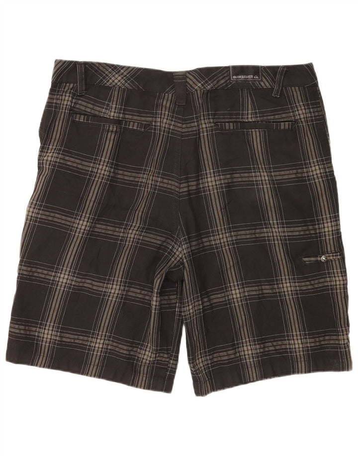 Quiksilver muške chino kratke hlače W36 veliki sivi karirani poliester