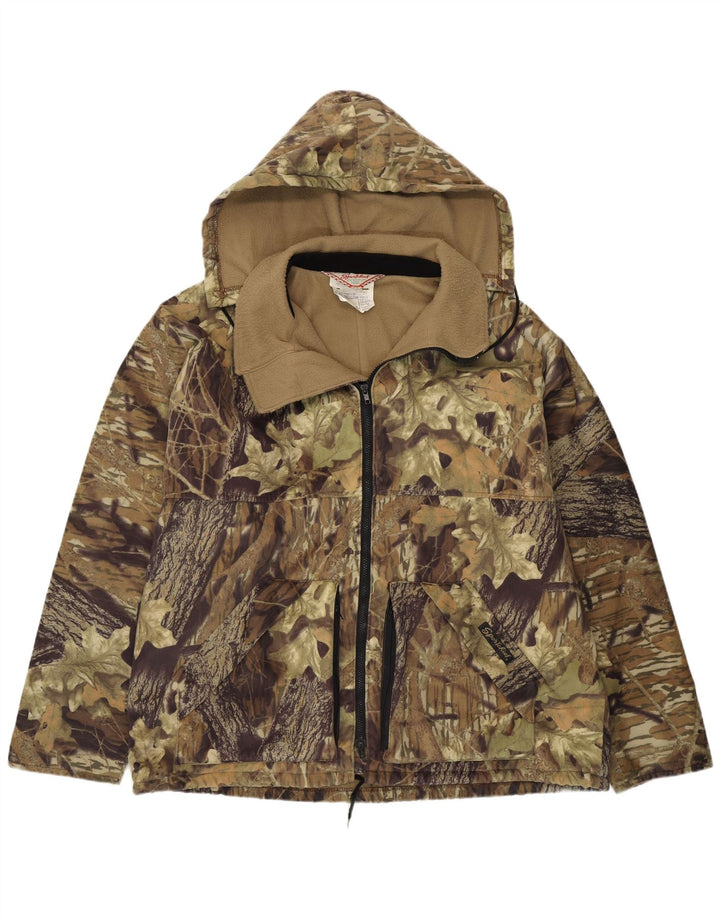 Vintage muška vjetrovka jakna IT 50/52 veliki kaki cvjetni poliester