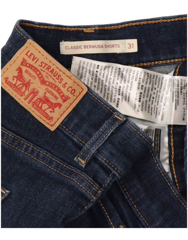 LEVI'S ženske klasične bermuda traper kratke hlače W31 srednje tamnoplavi pamuk