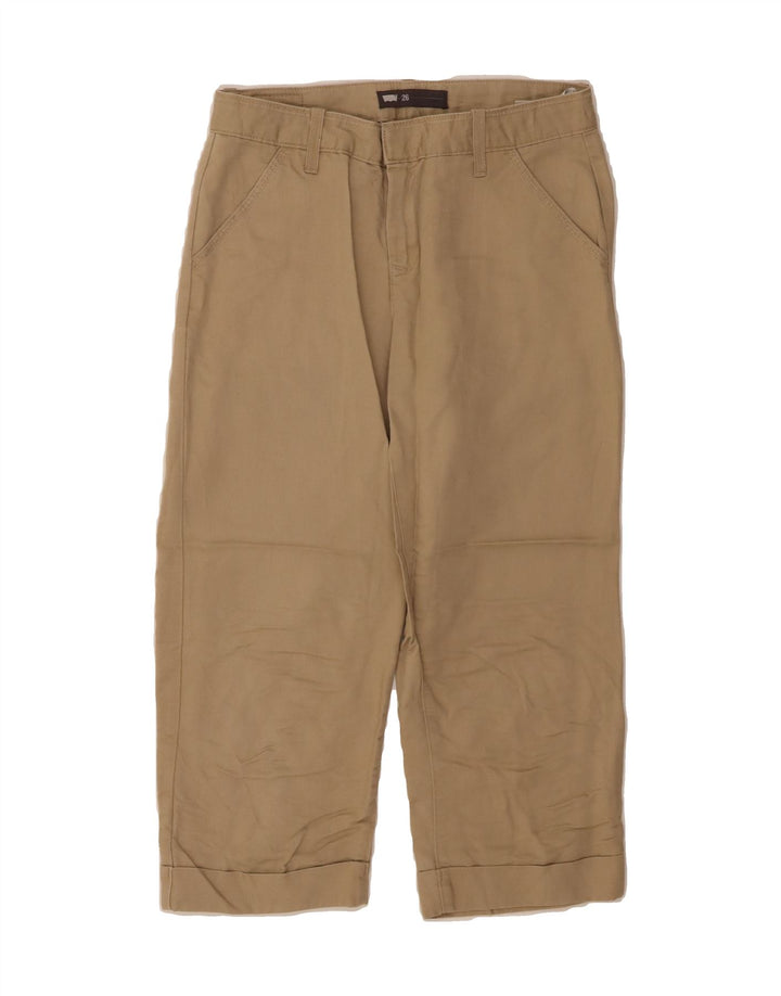 LEVI'S Womens Straight Capri Trousers W26 L21 Beige Linen Vintage Levi's and Second-Hand Levi's from Messina Hembry 