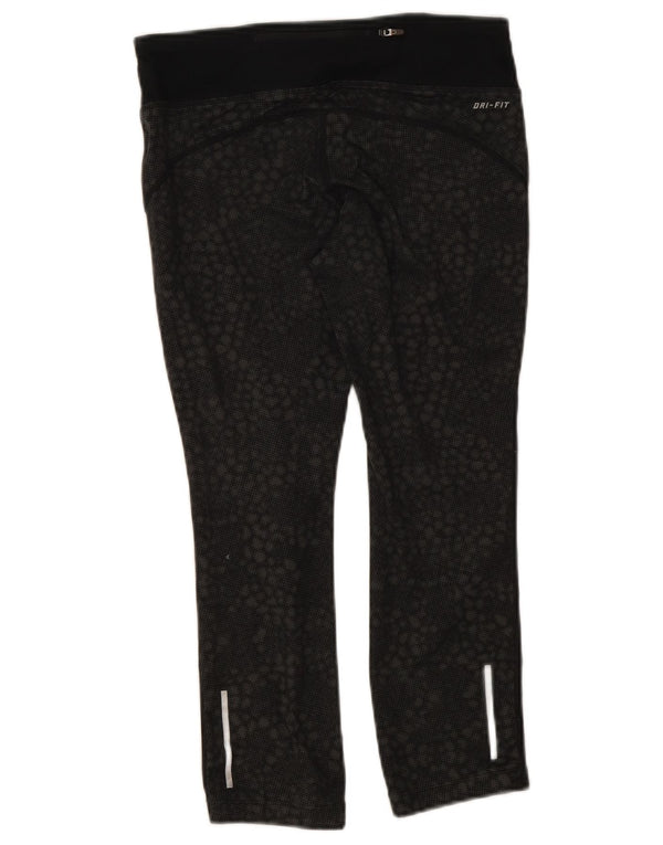 Nike Womens Dri Fit Leggings UK 10 Small  Black Geometric