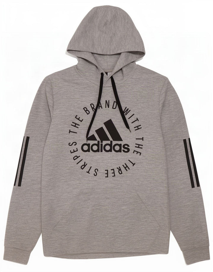 Adidas muška majica s kapuljačom s grafičkim motivima, mali sivi poliester