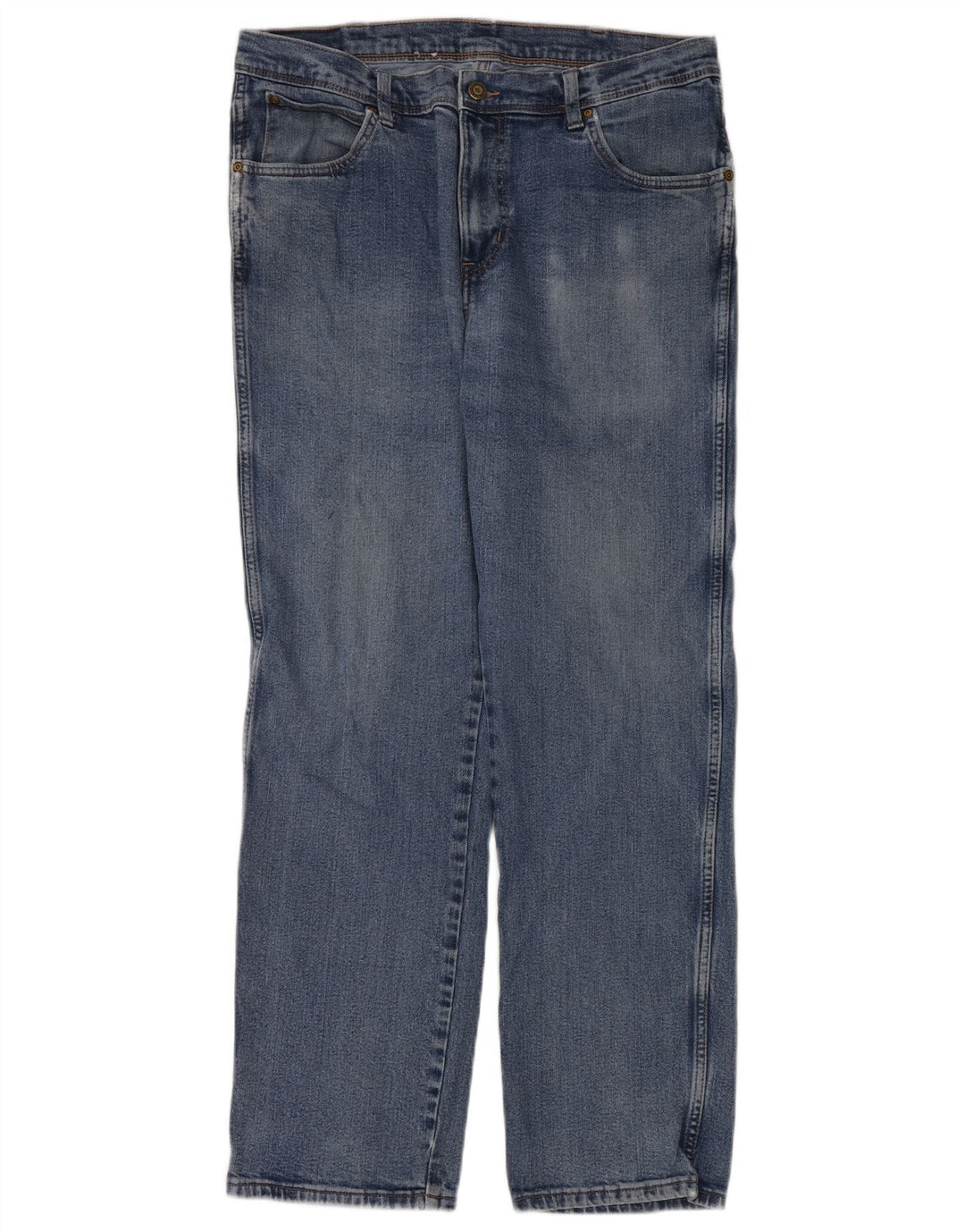 Wrangler muške obične ravne traperice W36 L32 plavi pamuk