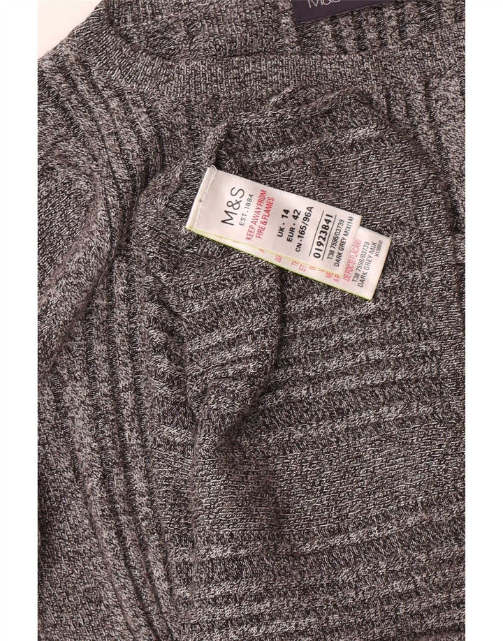 Marks & Spencer ženska majica dugih rukava UK 14 Srednje siva prugasta viskoza