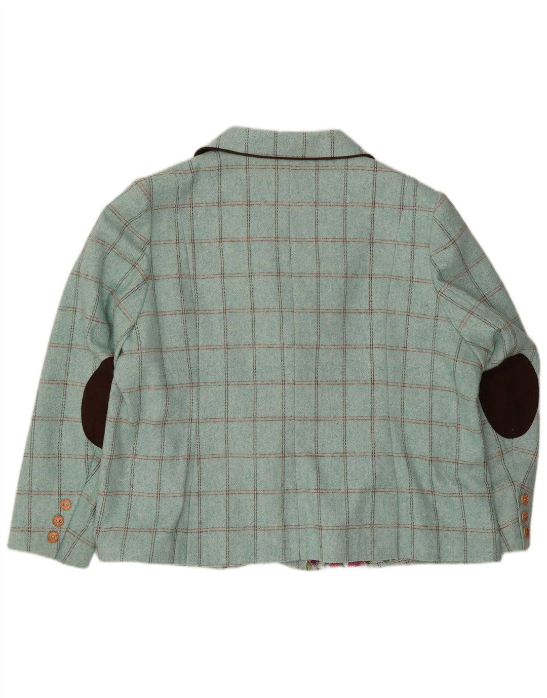 Ženska jakna s 3 gumba Joe Browns UK 30 7XL Tirkizna karirana