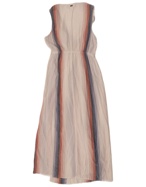 O'Neill ženska maksi haljina bez rukava UK 10 Mala bijela prugasta viskoza