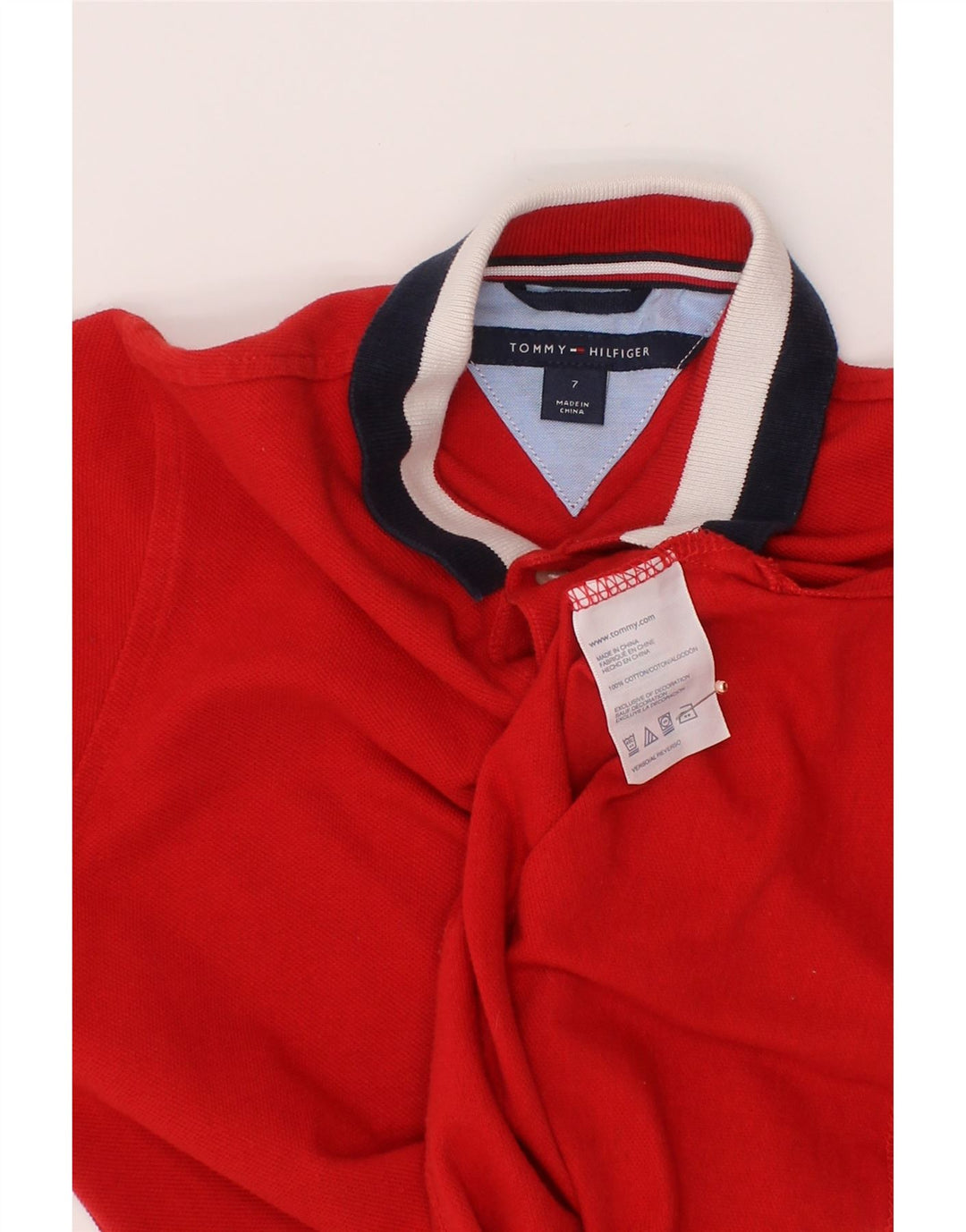 TOMMY HILFIGER Polo majica za dječake, 6-7 godina, crveni pamuk
