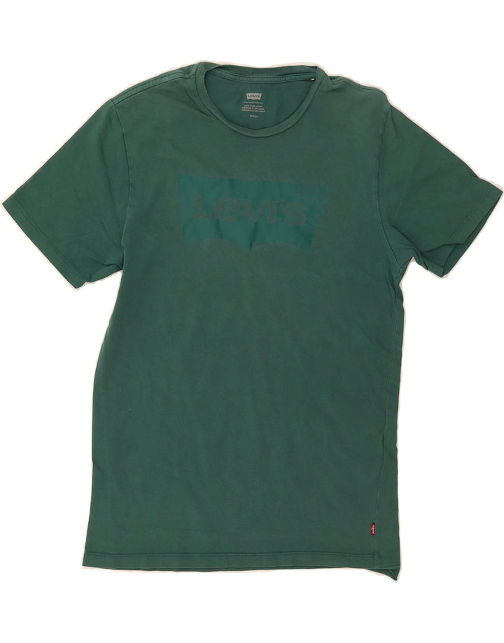 LEVI'S Mens Graphic T-Shirt Top Small Green Cotton Vintage Levi's and Second-Hand Levi's from Messina Hembry 