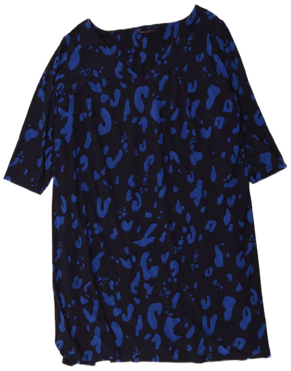 Marks & Spencer ženska pomaknuta haljina UK 30 7XL tamnoplava životinjski print