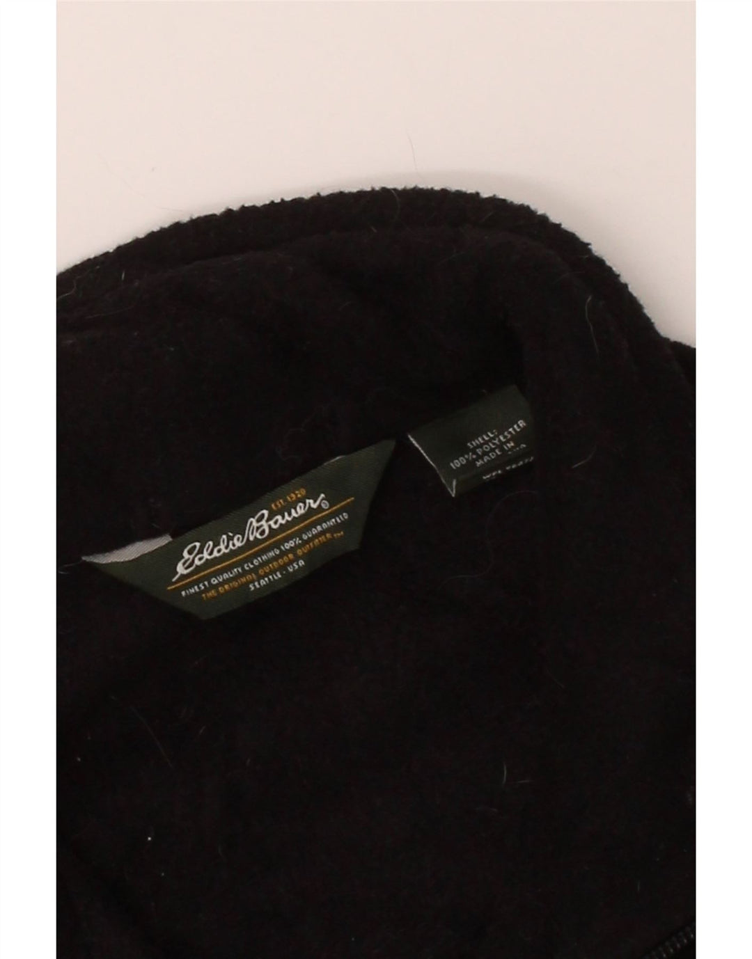 EDDIE BAUER Mens Fleece Gilet UK 36 Small Black Polyester Vintage Eddie Bauer and Second-Hand Eddie Bauer from Messina Hembry 