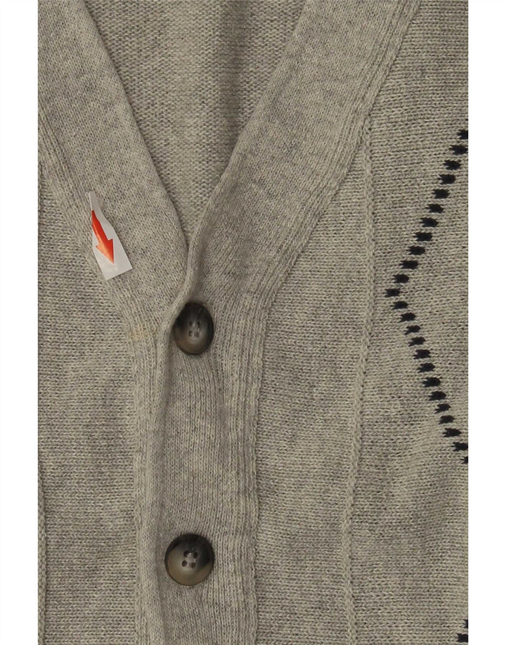 Roger Kent Muški kardigan pulover IT 52 Large Grey Argyle/Diamond