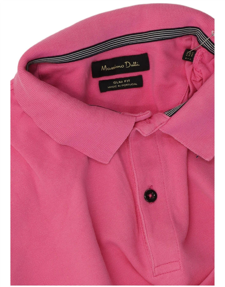 Massimo Dutti muška uska polo majica velika ružičasta