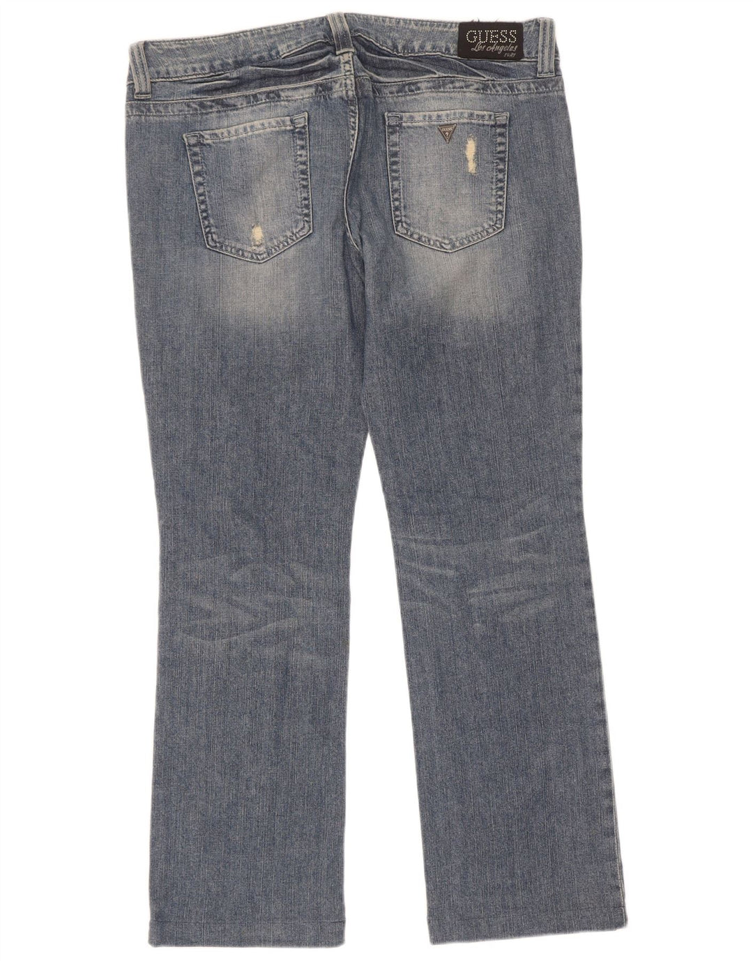 Ženske traperice Guess Distressed Bootcut W34 L30 plavi pamuk