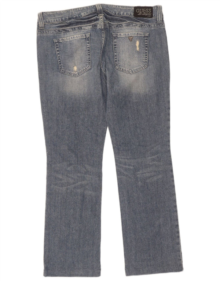 Ženske traperice Guess Distressed Bootcut W34 L30 plavi pamuk