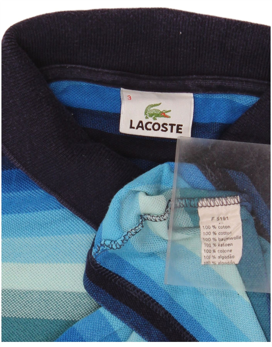 Lacoste muška polo majica veličine 3, pamuk na male plave pruge