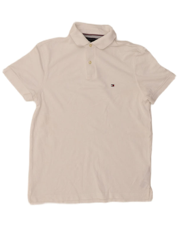 TOMMY HILFIGER Muška polo majica standardnog kroja Mala bijela pamučna