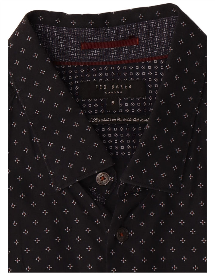 Ted Baker muška košulja veličina 6 2XL crni geometrijski pamuk