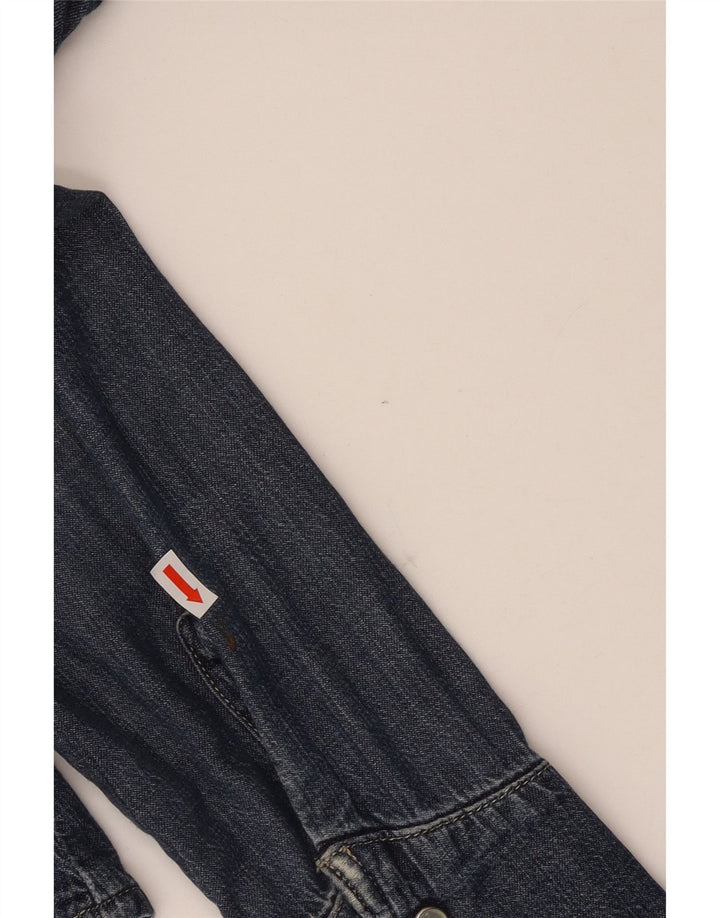 CARRERA Womens Denim Shirt UK 14 Large Blue Cotton