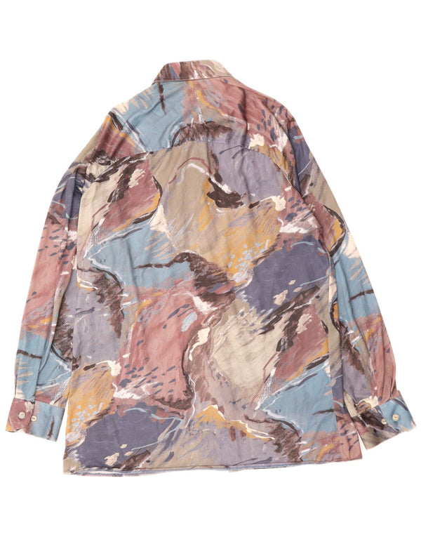 VINTAGE Mens Abstract Pattern Shirt Medium Multicoloured