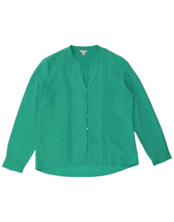 Calvin Klein Ženska košulja bluza UK 16 Veliki zeleni poliester