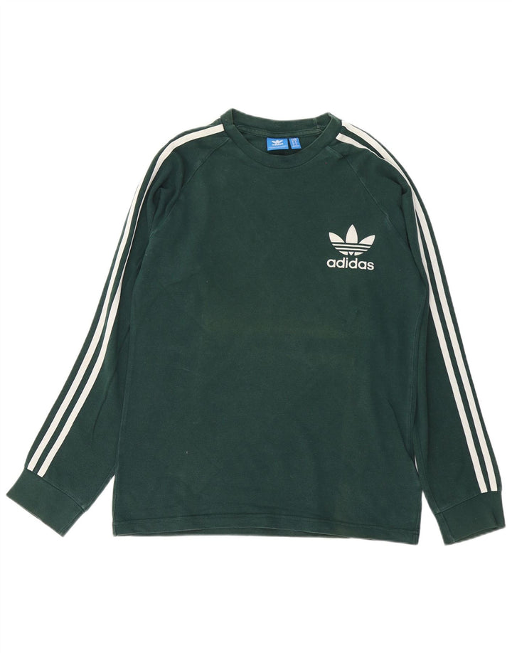 Adidas muška majica dugih rukava srednje zelene pamučne boje