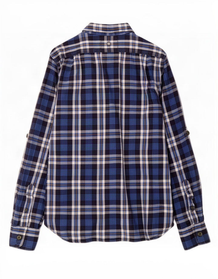Superdry muška flanelska košulja, veliki tamnoplavi karirani pamuk