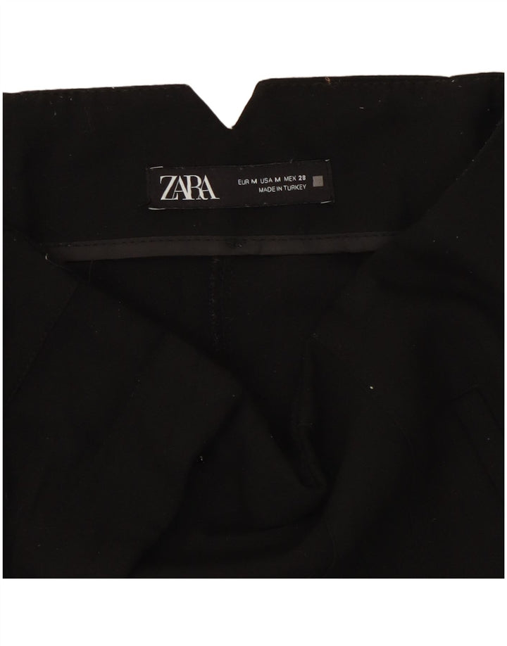 Zara ženske sužene ležerne hlače srednje veličine W28 L26 crni poliester