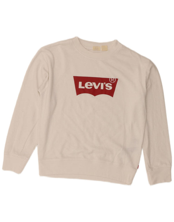 Levi's Ženska majica s motivom prekomjerne majice UK 6 XS Bijeli pamuk