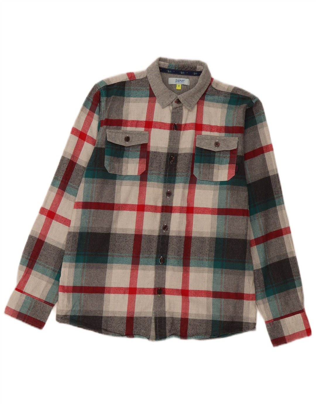 Flanelska košulja Ted Baker za dječake 12-13 godina, siva karirana pamuk