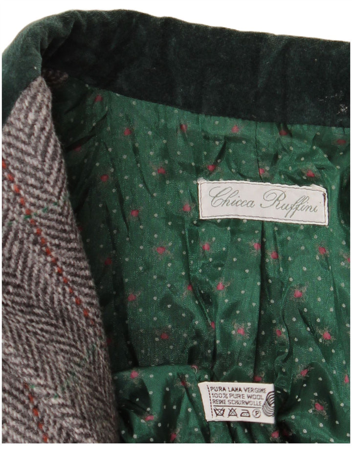 Vintage ženski sako s dvostrukim kopčanjem UK 14 Srednje siva riblja kost