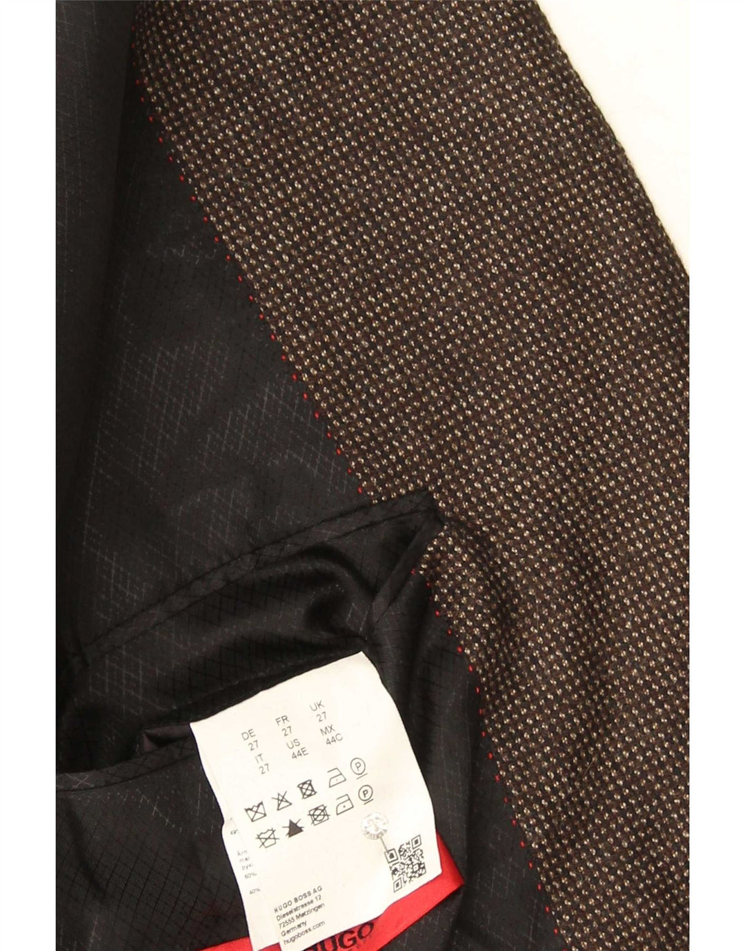 Hugo Boss Muška jakna sa 2 gumba US 44 2XL Smeđa vunena točka