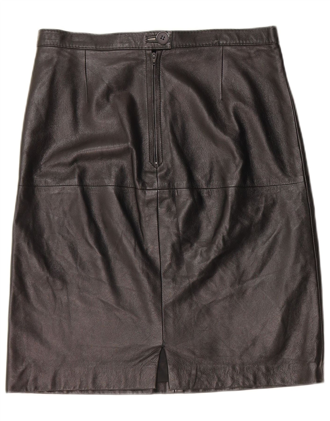 Vintage ženska kožna suknja W30 srednje crna koža