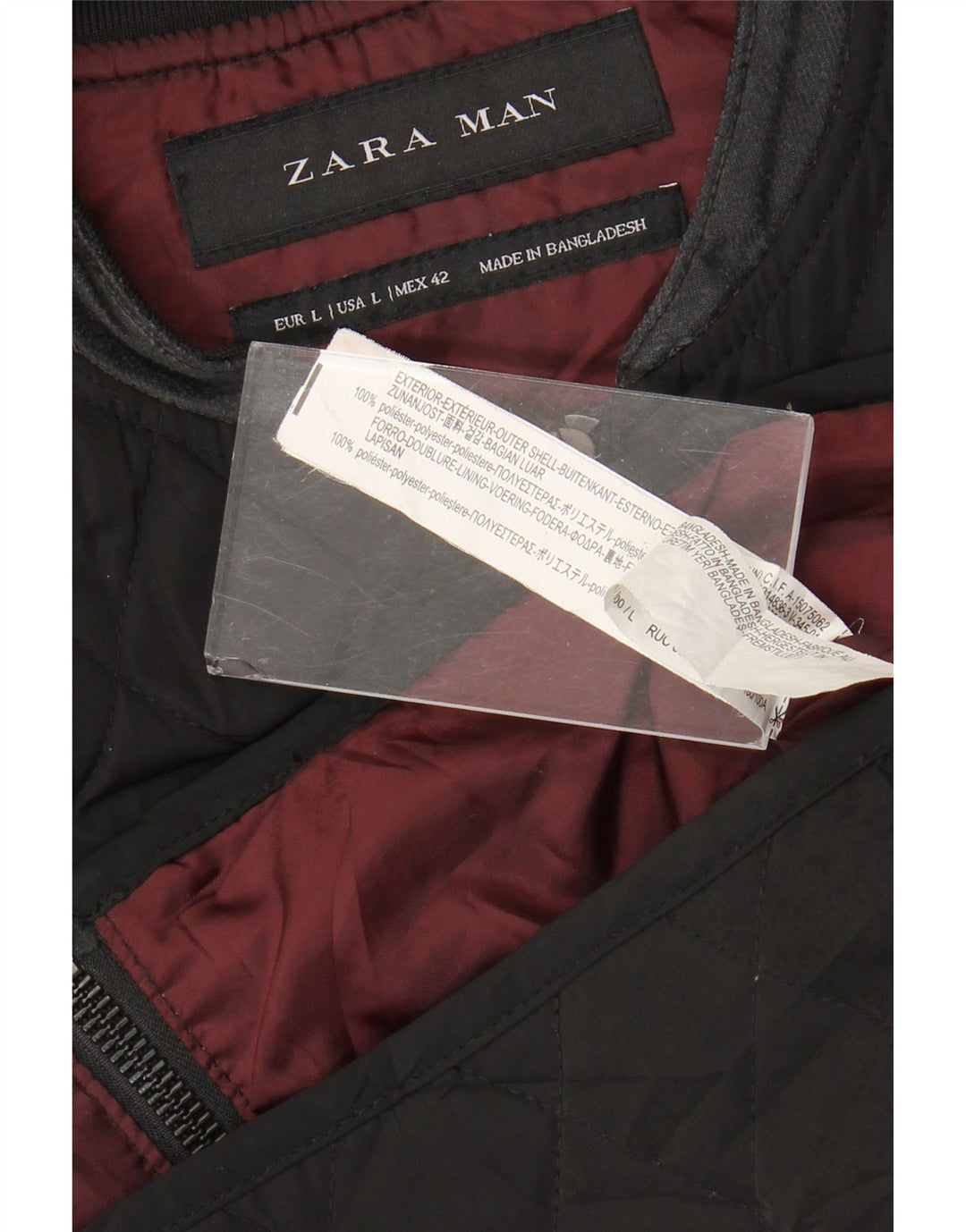 Zara muška prošivena jakna UK 40 velika crna poliester
