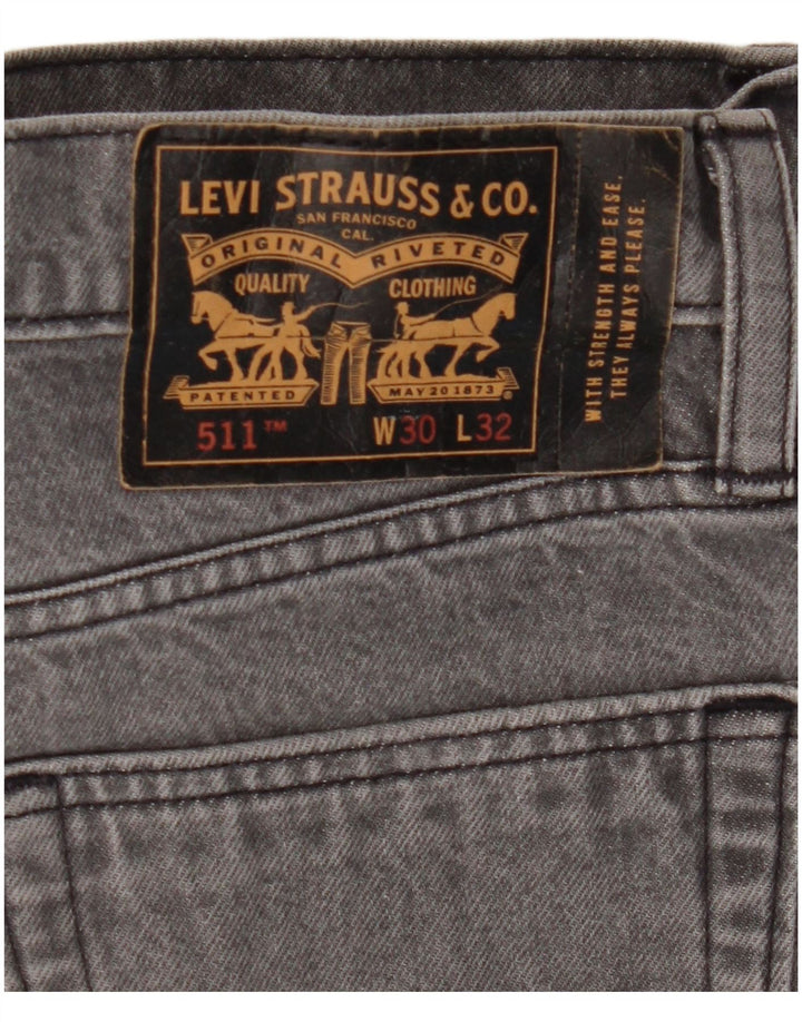 LEVI'S Muške 511 uske traperice W30 L32 Sivi pamuk