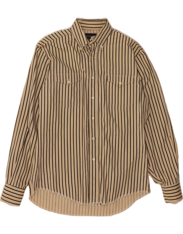 WRANGLER Mens Shirt Size 15 1/2 Medium Beige Striped
