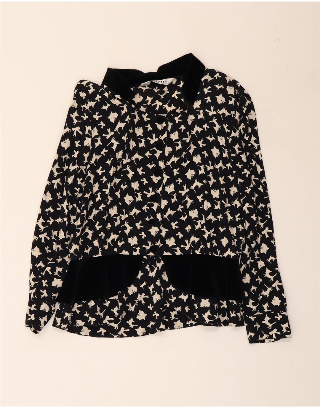 SELENE Ženska košulja s apstraktnim uzorkom UK 18 XL crni leptir