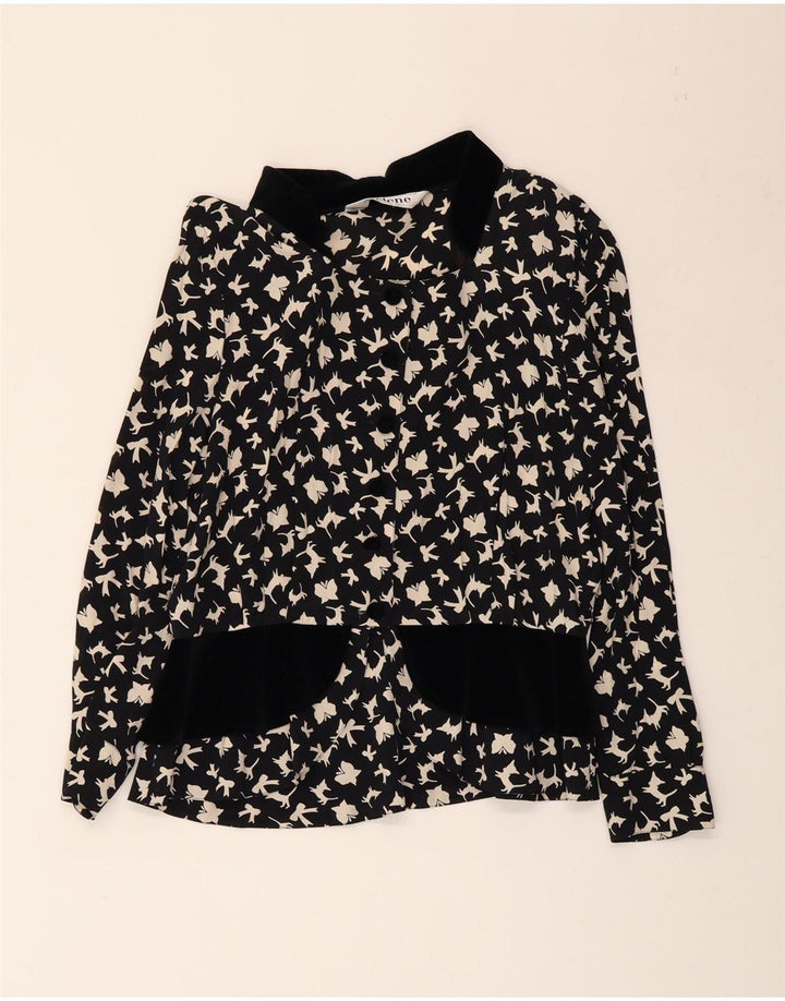 SELENE Ženska košulja s apstraktnim uzorkom UK 18 XL crni leptir