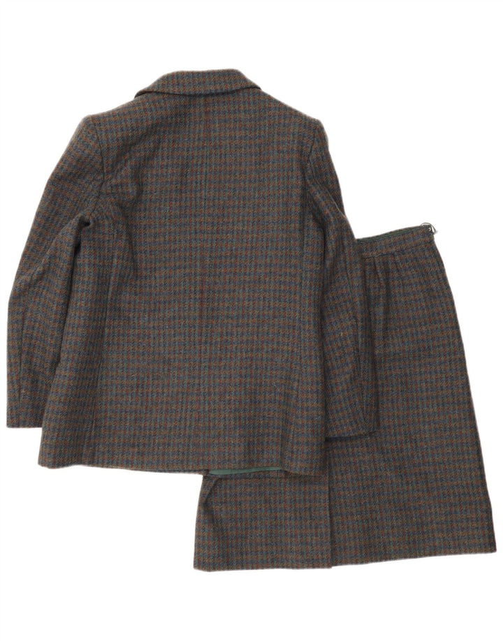 Tris Womens Double Breasted 2 Piece Skirt Set UK 8 Small W26 Grey Check