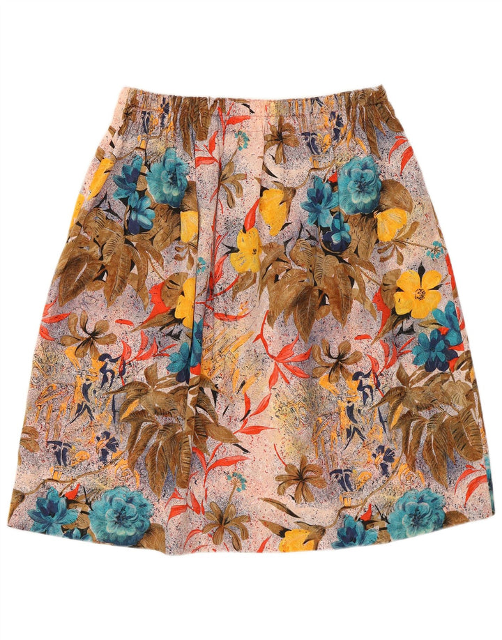 Vintage ženska grafička suknja A-kroja W30 srednje raznobojna cvjetna