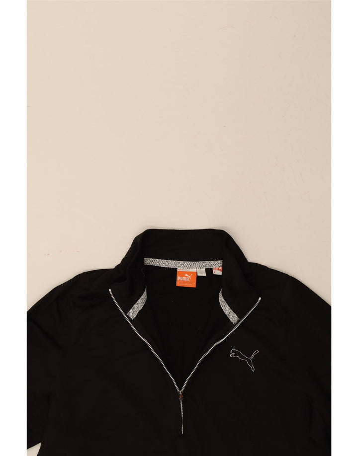 PUMA Mens Zip Neck Pullover Tracksuit Top Large Black Polyester Vintage Puma and Second-Hand Puma from Messina Hembry 