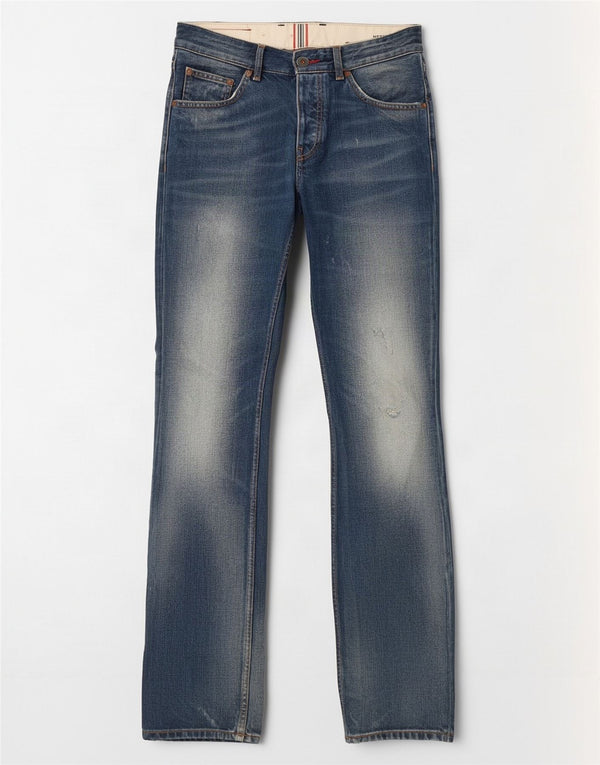 Tommy Hilfiger Mens Mercer Distressed Straight Jeans W30 L34 Plavi pamuk