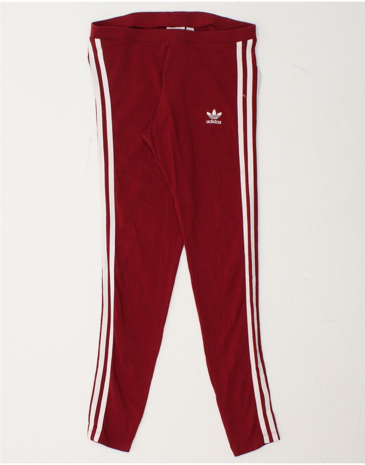 ADIDAS Womens Leggings UK 10 Small Red Cotton Vintage Adidas and Second-Hand Adidas from Messina Hembry 