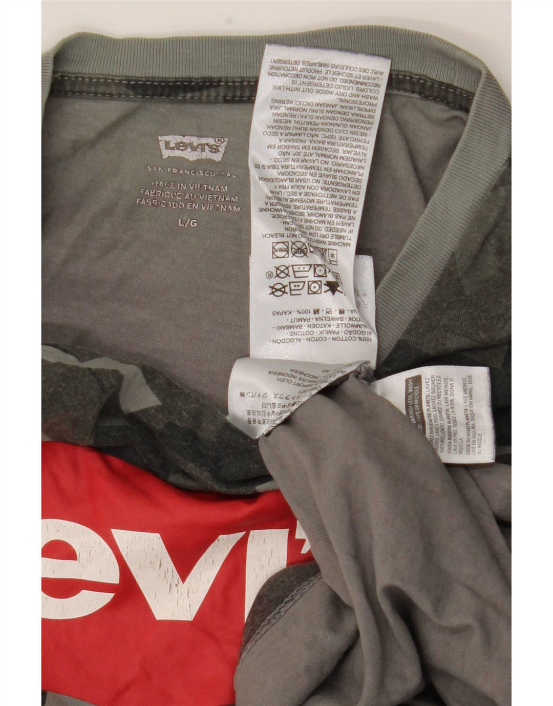 Levi's muška majica kratkih rukava s grafičkim motivima, veliki višebojni kamuflažni pamuk