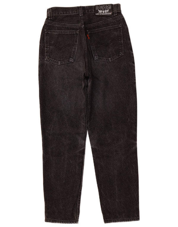 LEVI'S Womens High Waist Tapered Jeans W29 L27 Black Cotton