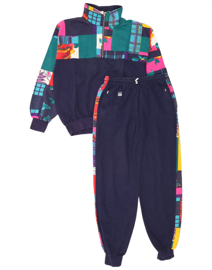 TRIGEMA Ženska puna trenirka UK 14 Srednje tamnoplava patchwork pamuk