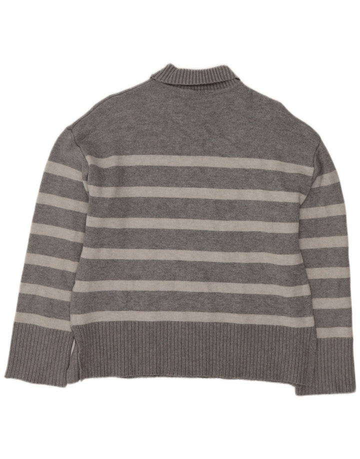 Zara ženski pulover s velikim ovratnikom UK 10 na male sive pruge