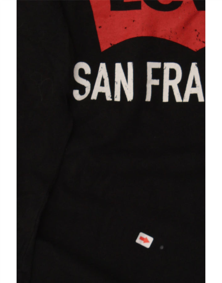 LEVI'S Boys Graphic Top Long Sleeve 11-12 Years Black Cotton Vintage Levi's and Second-Hand Levi's from Messina Hembry 